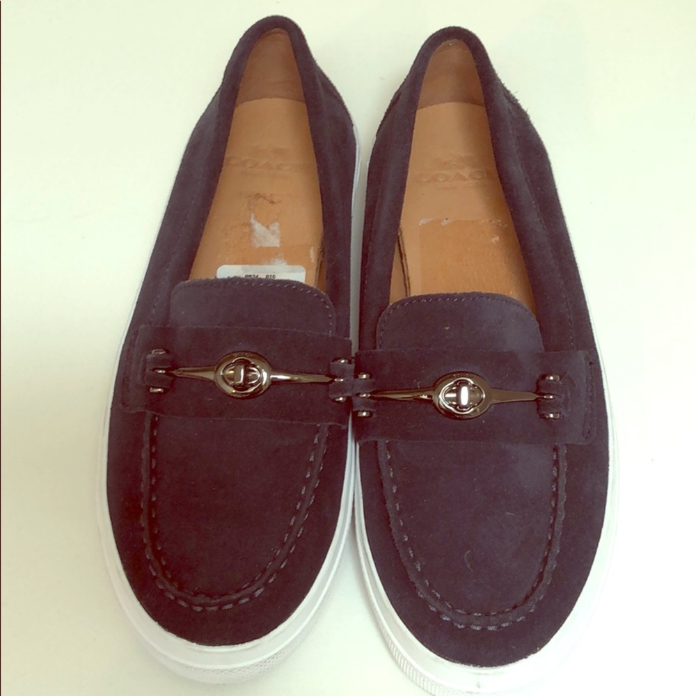 Navy coach loafers